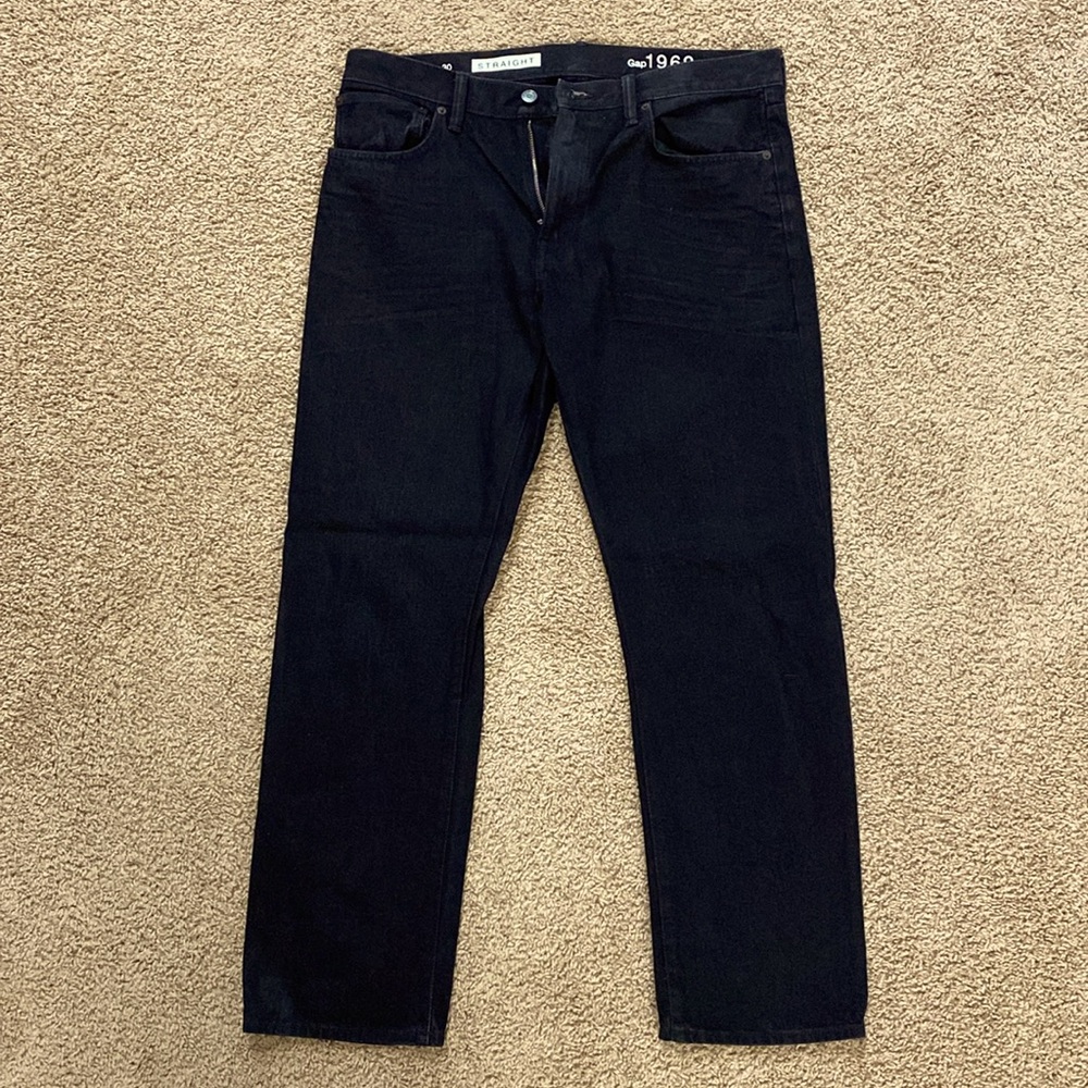 Gap 1969 Men’s black jeans, straight leg, 34x30